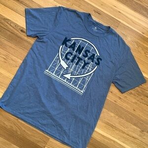 Bozz Prints Kansas City Graphic Short Sleeve Tee Shirt Blue Unisex L